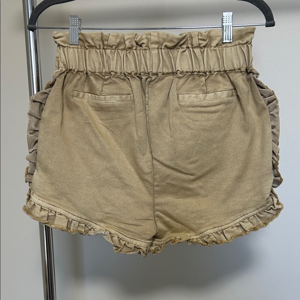 Tan Ruffle Shorts - Picture 6 of 7